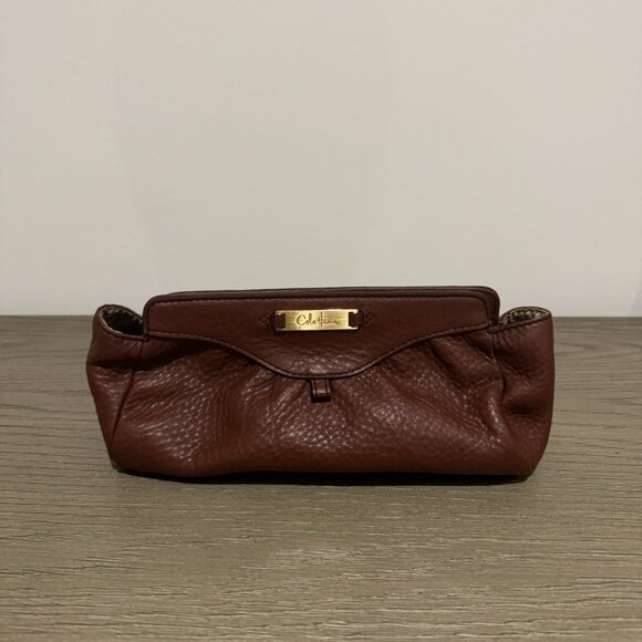 COLE HAAN Brown Leather Small Brown Clutch - Picture 1 of 9